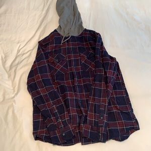 plaid vans button up hoodie
